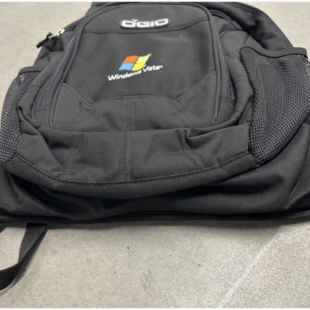 OGIO Windows Vista Backpack Black Laptop Bag Tech Specs Y2K Promo Rare
